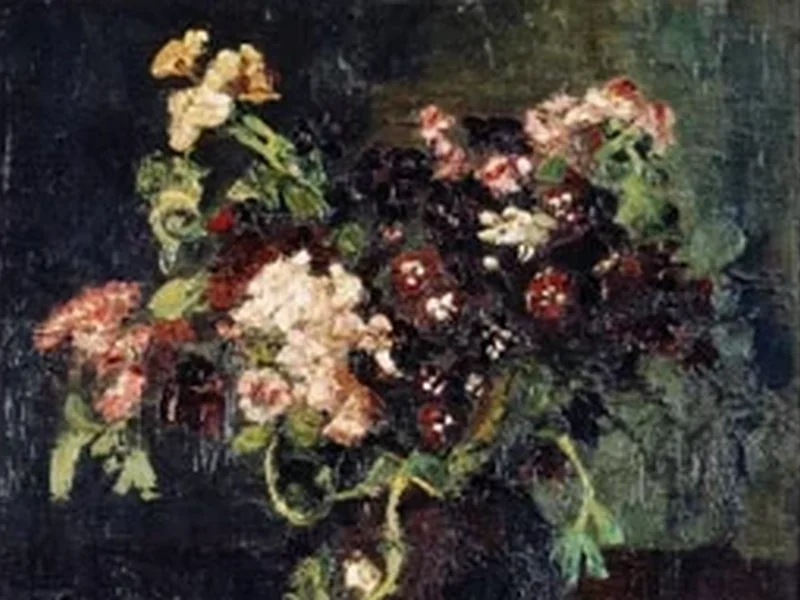 1871-George Pletser - Natura morta con fiori